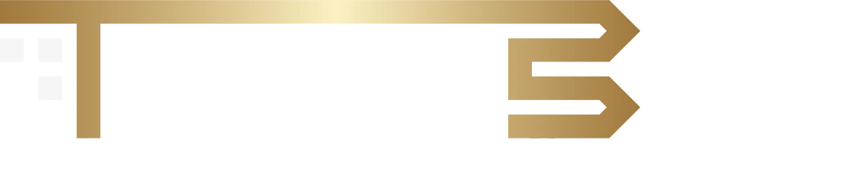 Logo firmy TERM-BUD z czarno-złotą strzałką i białym napisem na ciemnym tle